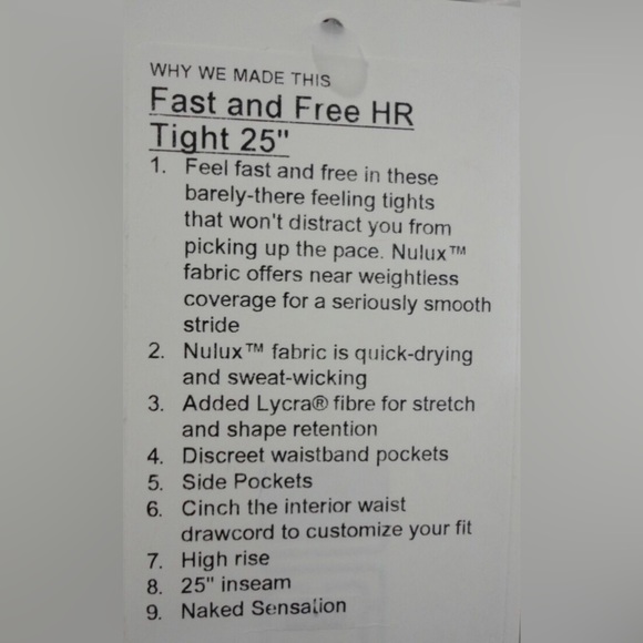 Lululemon leggings “Fast and free” - Picture 7 of 7